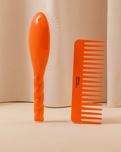 Limited Edition The Large Detangling Comb in Seventies Orange Acetate - Image 1