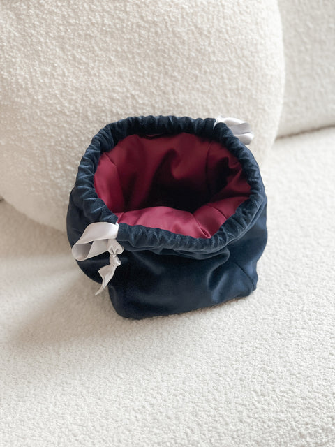 Bourse en velours bleu nuit - Image 2