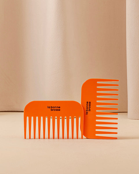 Limited Edition The Small Wide Detangling Comb in Orange Seventies Acetate - Image 1