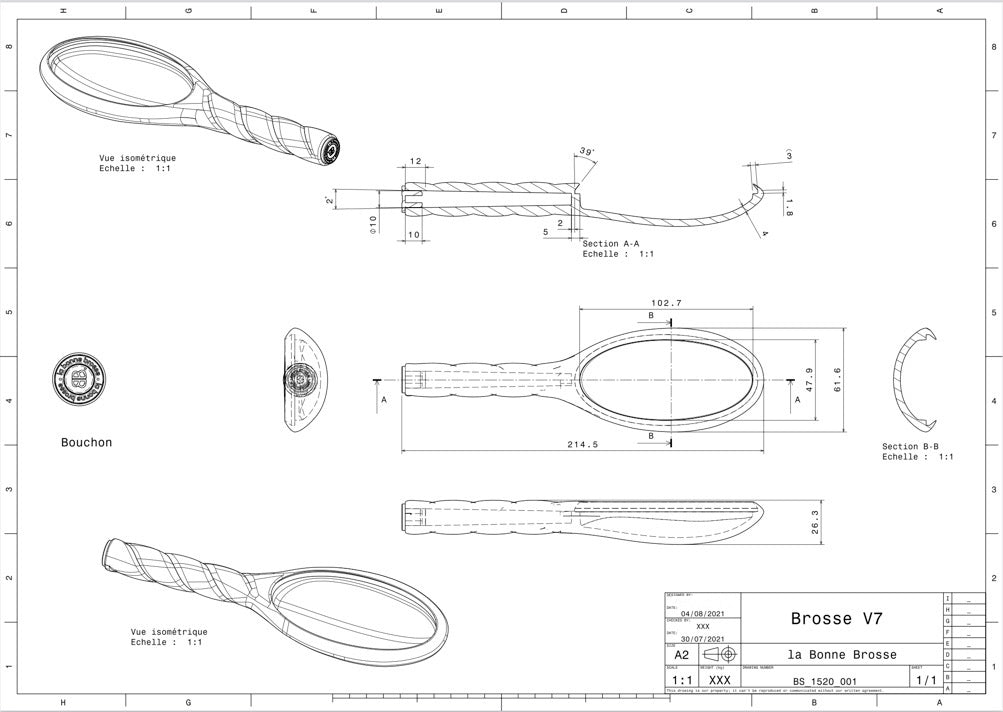 Croquis meilleure brosse à cheveux