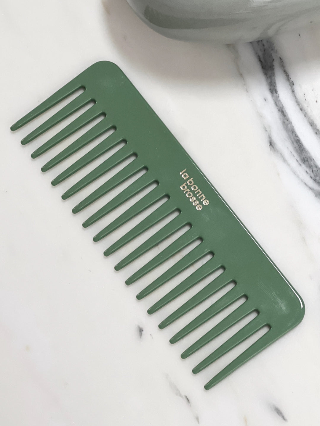 The Large Detangling Comb in Acetate Almond Green
